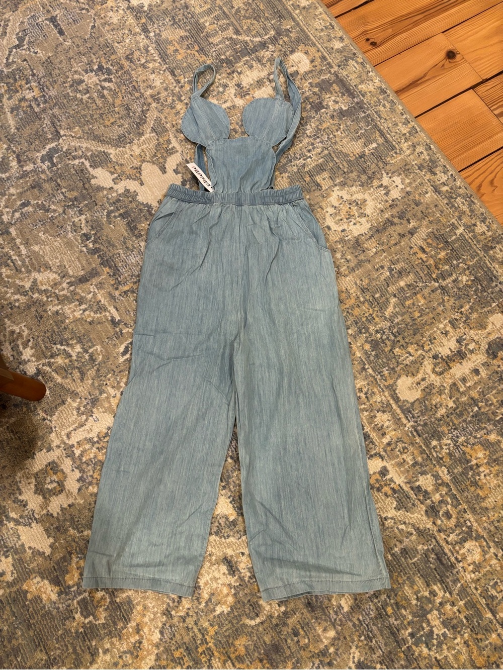 Pepper Kids Adult Light Denim Mouse Overalls Size Small